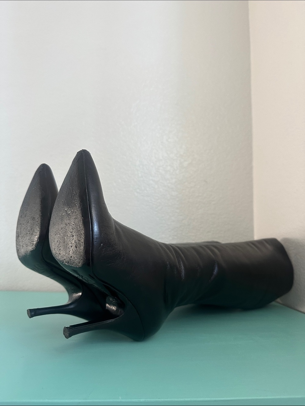 Dolce & Gabbana Mafia Chick leather knee high stiletto boots-size 36 1/2-used - Picture 12 of 17